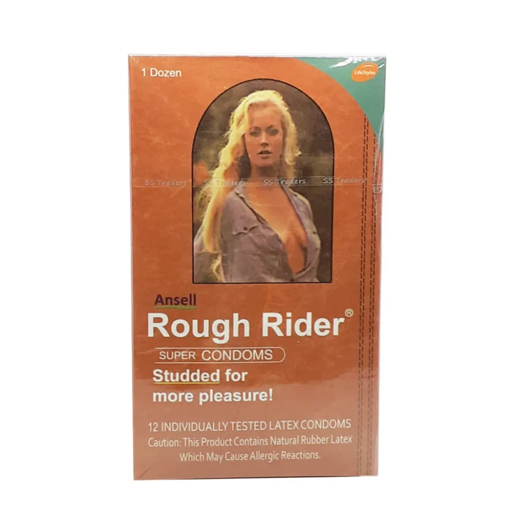 Rough Rider Studded Condoms – 12 Pieces Pack | Extra Texture for More Pleasure
