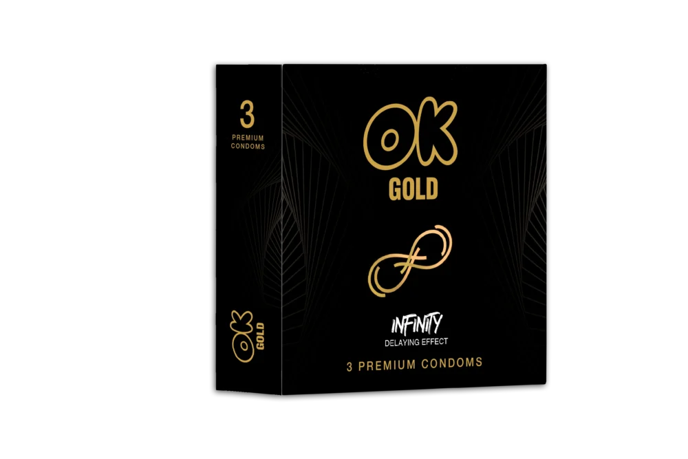 Ok Gold Infinity Condoms 3 Pieces Pack